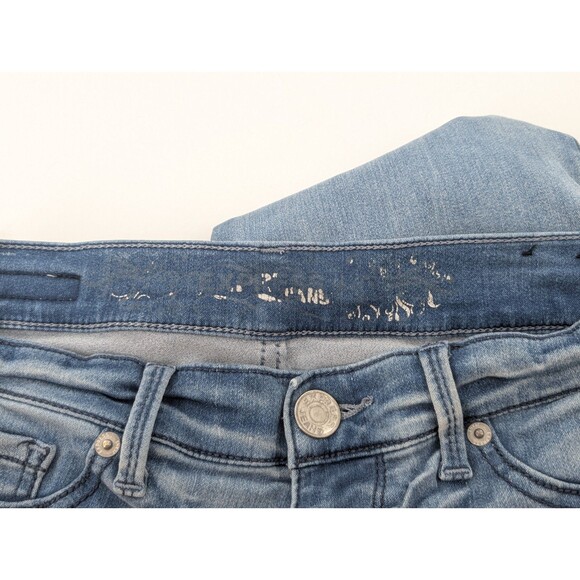 Express Low Rise Light Wash Distressed Faded Stretch Skinny Jeans 26/29 Size 0 - Picture 4 of 13